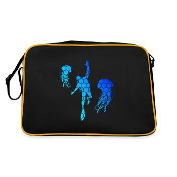 Scuba Tauchen Scuba Diver Free Dive Scuba Taucher - Retro Tasche - Schwarz/Gold - Hinten