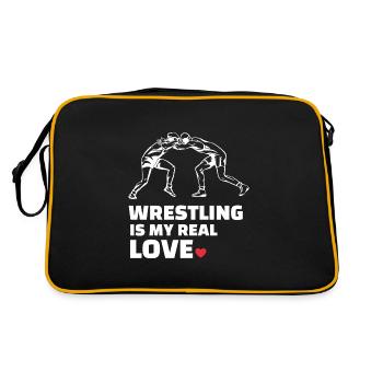 Ich Liebe Es Zu Ringen - Retro Tasche - Schwarz/Gold - Hinten