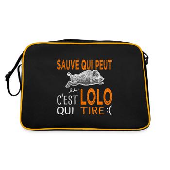c'est Lolo qui tire Humour Laurent Chasse - Sac Retro - noir/or - Dos