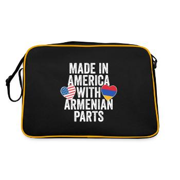HERGESTELLT IN AMERIKA MIT ARMENISCHEN TEILEN - Retro Tasche - Schwarz/Gold - Hinten