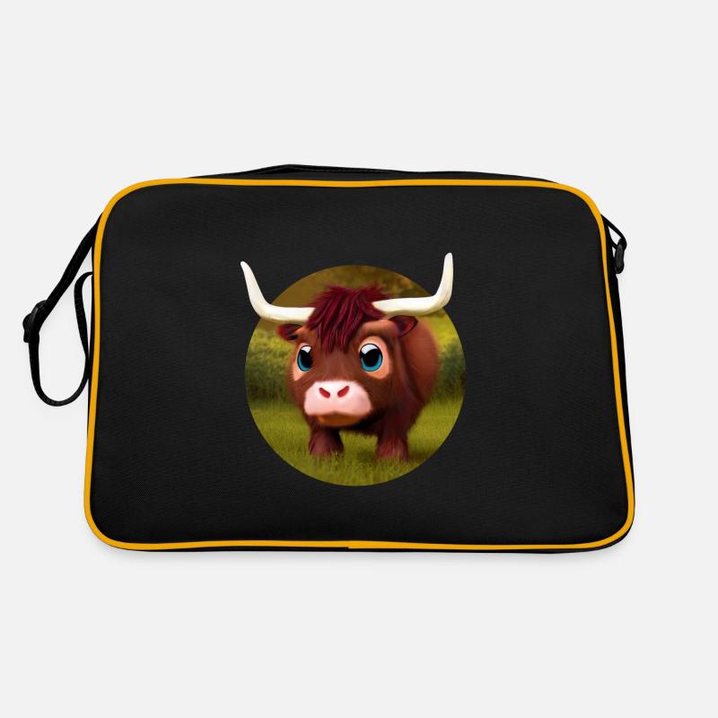 Baby-Wasserbüffel - Retro Tasche - Schwarz/Gold