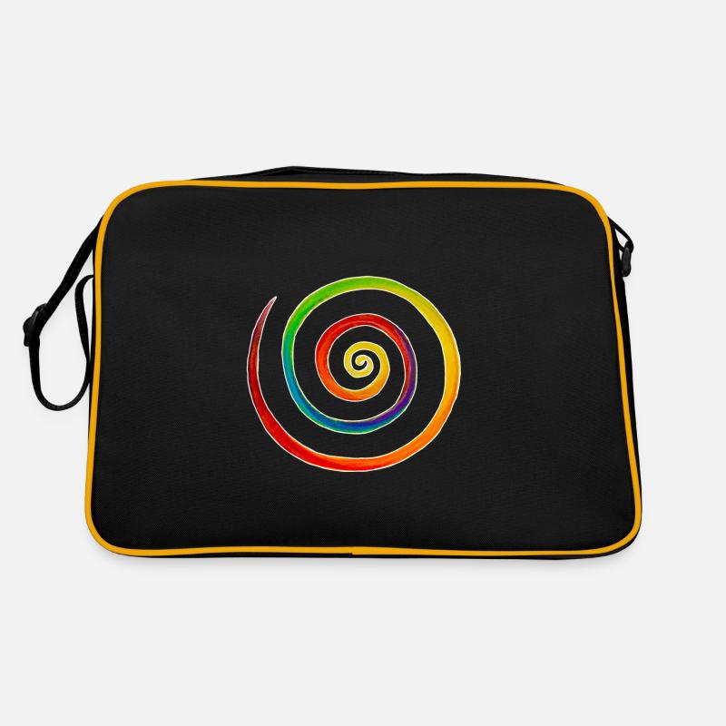 rainbow spiral - Sac Retro - noir/or