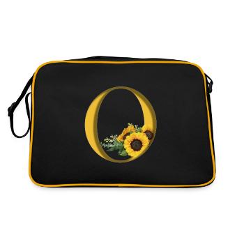 Alphabet, lettre O, Fleurs - Sac Retro - noir/or - Dos