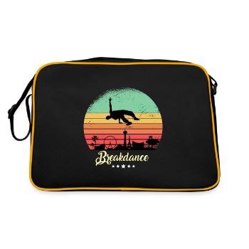 Breakdance Danse Vintage Rétro Coucher de soleil - Sac Retro - noir/or - Dos