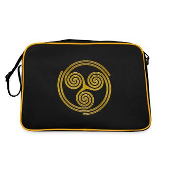 Celtic Culture Triple Spiral Triskele Symbole 5 - Sac Retro - noir/or - Dos