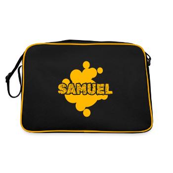 Samuel als Maler - Retro Tasche - Schwarz/Gold - Hinten