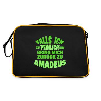 Geschenk für Amadeus - Retro Tasche - Schwarz/Gold - Hinten