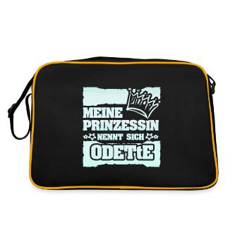 Mädchenname Odette - Retro Tasche - Schwarz/Gold - Hinten