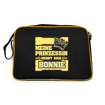 Mädchenname Bonnie - Retro Tasche - Schwarz/Gold - Hinten