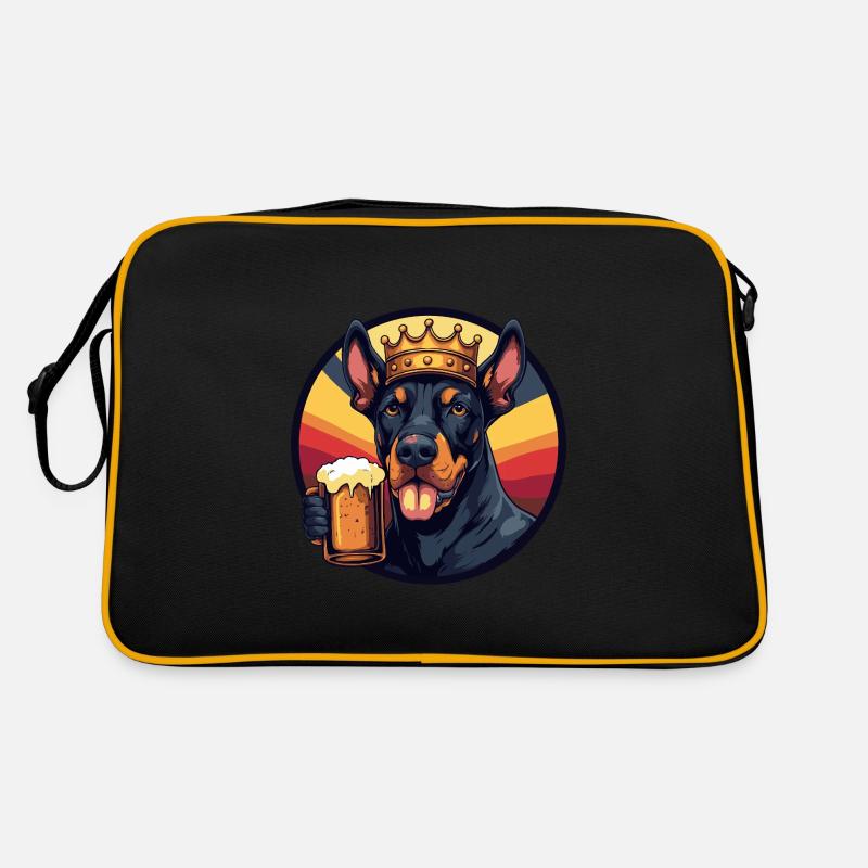 Doberman Dog Beer Retro Bag