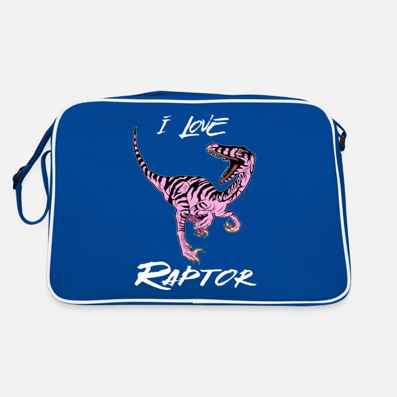 I Love Raptor - cool pink Velociraptor design Retro Bag