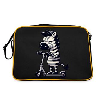 Zebra Kickroller Fantaisiste Drôle Bande dessinée - Sac Retro - noir/or - Dos
