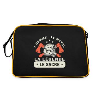 sacre vieux sapeur pompier humour pompier - Sac Retro - noir/or - Dos