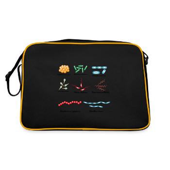 Famous bacteria - pathogens - Retro Bag - black/gold - Back