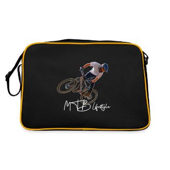 Mountainbike Lifestyle MTB cooles Fahrrad - Retro Tasche - Schwarz/Gold - Hinten