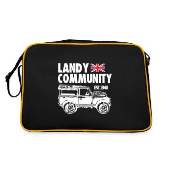 Landy Community - Retro Tasche - Schwarz/Gold - Hinten