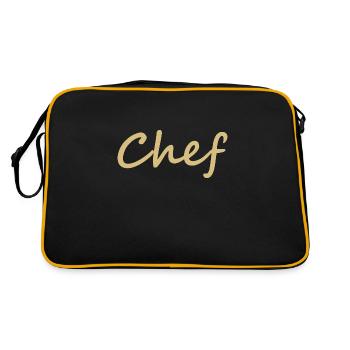 Chef Koch Küchenchef - Retro Tasche - Schwarz/Gold - Hinten