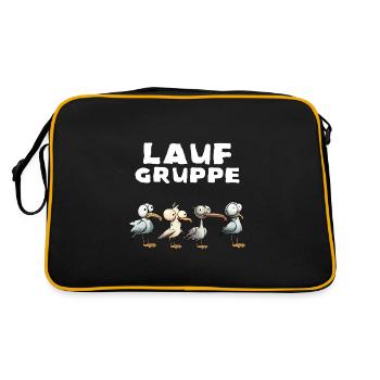 Joggen Laufgruppe Fitness Geschenk Fitnessstudios - Retro Tasche - Schwarz/Gold - Hinten