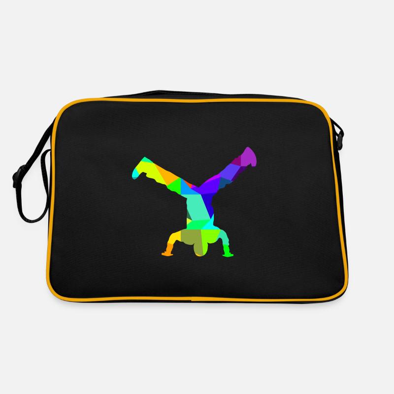 Breakdance Rainbow Colors Polygon Sport - Retro Bag - black/gold