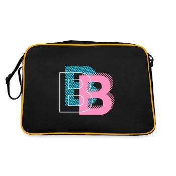B as letter - Retro Bag - black/gold - Back