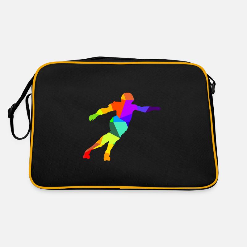 Roller Derby Inliner Regenbogen Farben Polygon Retro Tasche
