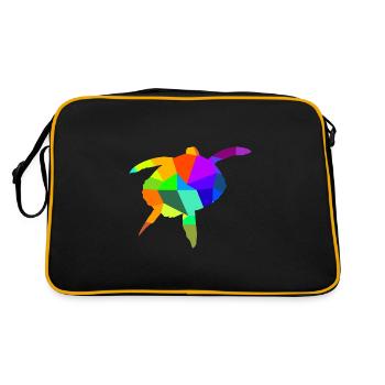 Water Turtle Rainbow Animals Polygon - Retro Bag - black/gold - Back