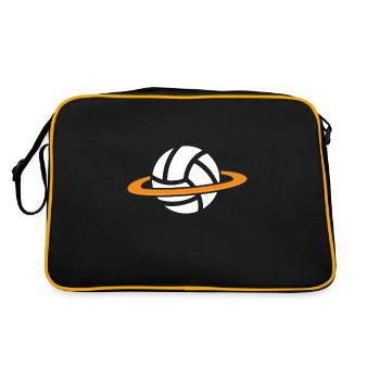 handball handballspieler handball-galaxy - Retro Tasche - Schwarz/Gold - Hinten