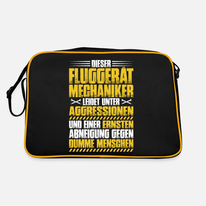 Fluggerätmechaniker Flugzeugmechaniker - Retro Tasche - Schwarz/Gold