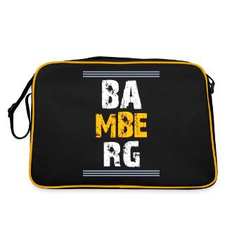 Bamberg an der Regnitz - Retro Tasche - Schwarz/Gold - Hinten