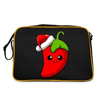 Chilli Weihnachten Comic Xmas - Retro Tasche - Schwarz/Gold - Hinten