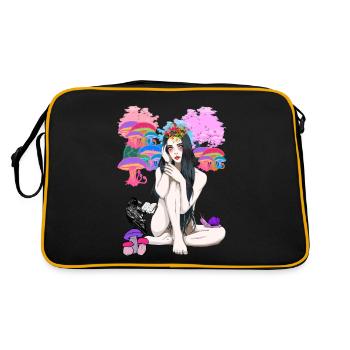 erotic spiritual occult ritual magic naked fairy - Retro Bag - black/gold - Back