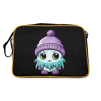 Winter Eskimo Baby Winterlich - Retro Tasche - Schwarz/Gold - Hinten