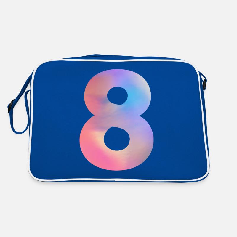 Numéro 8 coloré Sac Retro