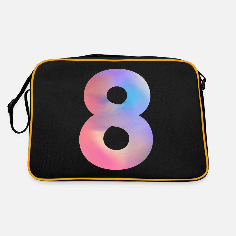 Numéro 8 coloré Sac Retro