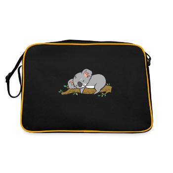 A cute koala is sleeping. - Retro Bag - black/gold - Back