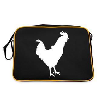 Der Hahn - Retro Tasche - Schwarz/Gold - Hinten