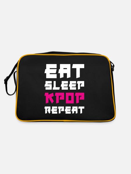 Eat Sleep K-Pop Repeat - Retro Bag - black/gold - Back