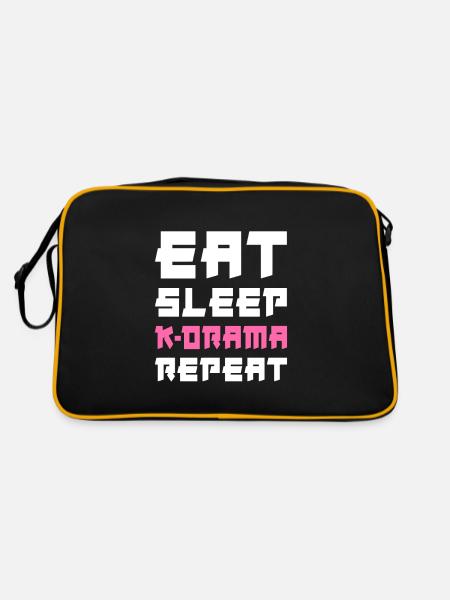 Manger dormir K-Drama Répéter - Sac Retro - noir/or - Dos