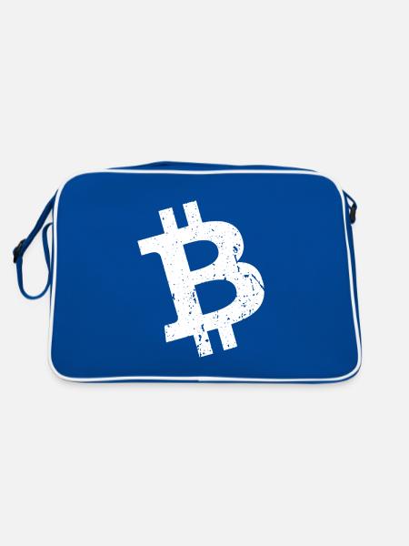 Bitcoin Vintage BTC Symbol - Retro Bag - blue/white - Back