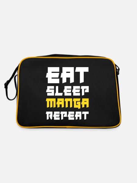 Manger du sommeil Manga Répéter - Sac Retro - noir/or - Dos