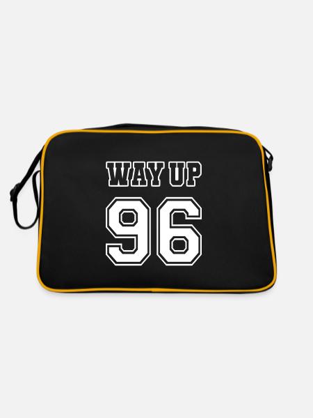 Way Up 96 Jahrgang Geburtstag Jubiläum 1996 - Retro Tasche - Schwarz/Gold - Hinten