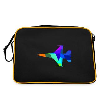 Fighter Jet Rainbow Aircraft Vehicle - Retro Bag - black/gold - Back