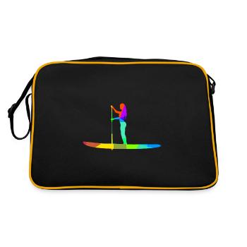 Stand up paddle Planche arc-en-ciel couleurs polygone - Sac Retro - noir/or - Dos