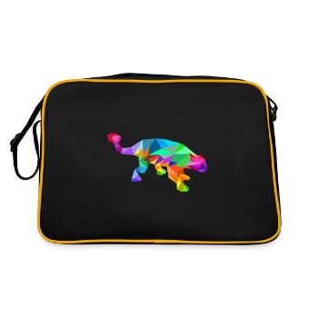 Polygone de dinosaure ankylosaure arc-en-ciel coloré - Sac Retro - noir/or - Dos