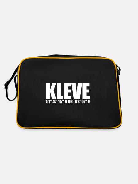 Kleve Koordinaten - Retro Tasche - Schwarz/Gold - Hinten