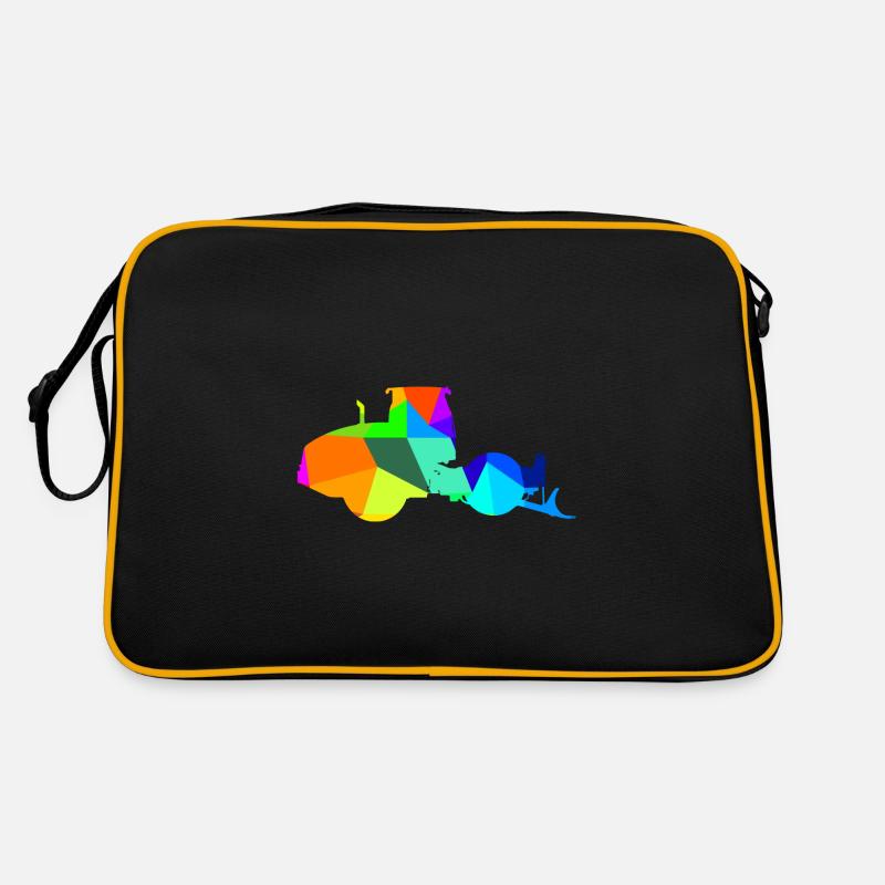 Dampfwalze Regenbogen Polygon Baufahrzeug Retro Tasche