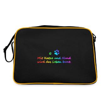 Chat et chien disant - Sac Retro - noir/or - Dos