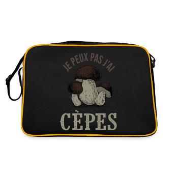 champignon je peux pas j ai cèpes champignons cèpe - Sac Retro - noir/or - Dos