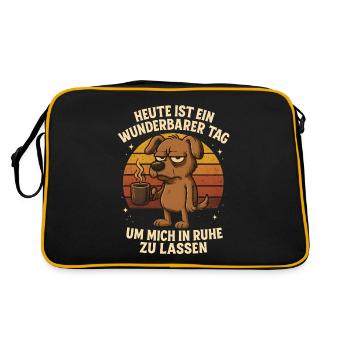 Wunderbarer Tag Mich In Ruhe Zu Lassen - Retro Tasche - Schwarz/Gold - Hinten