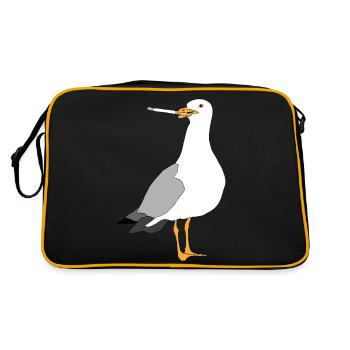 Seagul smoking - Retro Bag - black/gold - Back